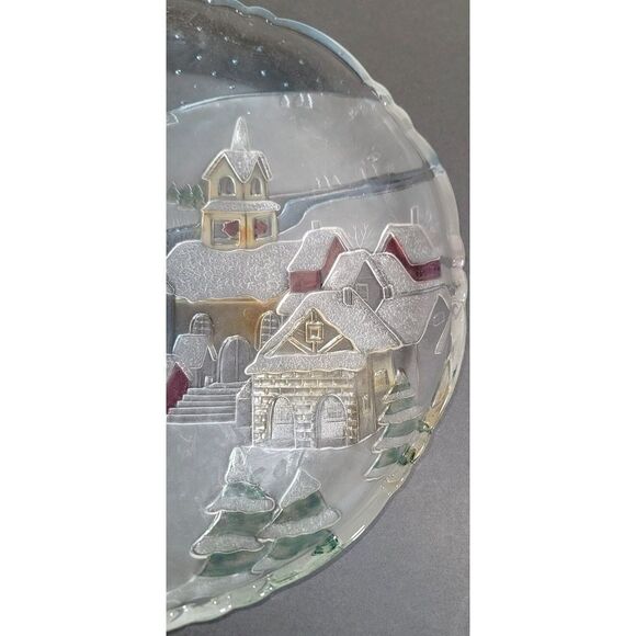 14" Frosted and Painted Christmas Tray - Picture 4 of 7